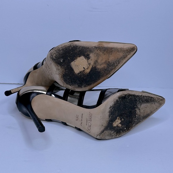 JIMMY CHOO 'Romy' Pump in Metallic Mic Leather, size 38.5 - Picture 14 of 15